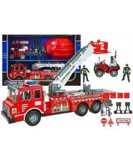 Lean Toys Ugniagesių sunkvežimio žaidimų rinkinys Ugniagesių gelbėtojų brigados rinkinys