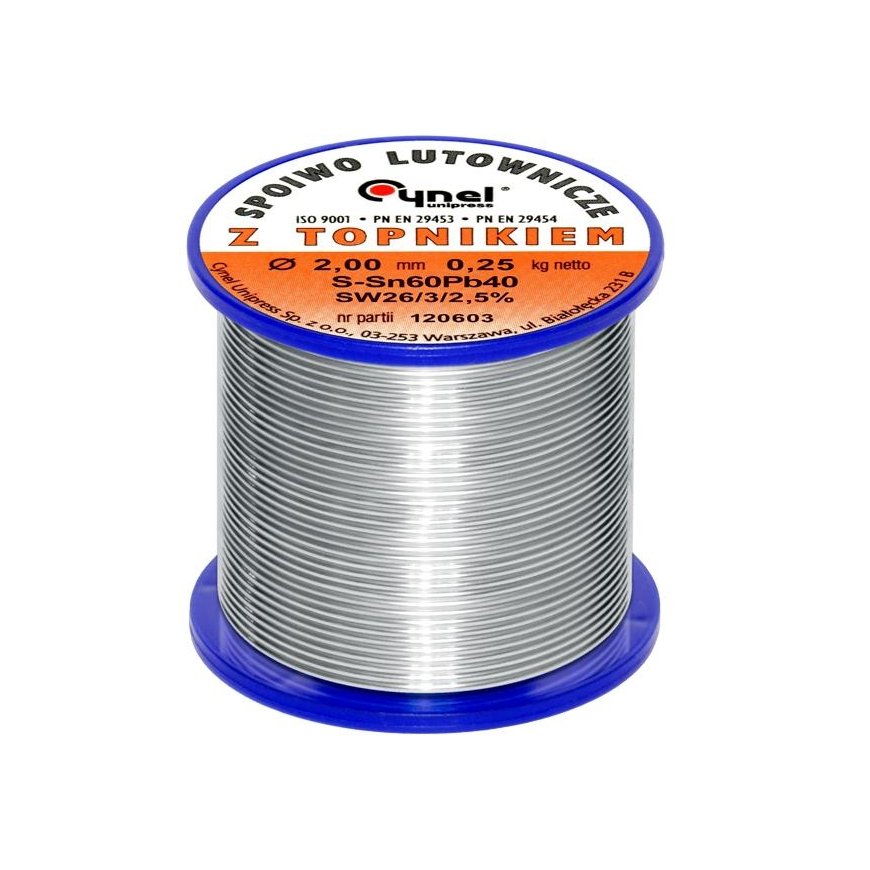 Lydmetalis su fliusu CYNEL LC60-SW26 2.00mm 250g