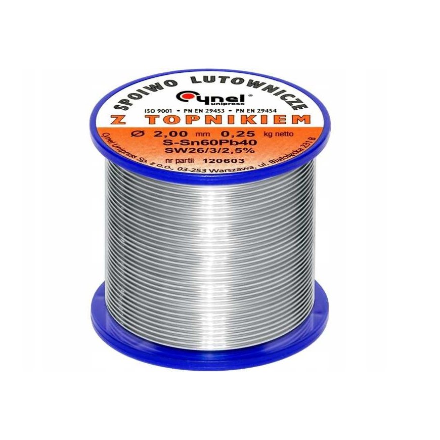 Lydmetalis su fliusu CYNEL LC60-SW26 2.00mm 250g – 2