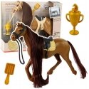 Lean Toys Horse with Long Mane Saddle Cup Brush Accessories Brown Lean Toys Horse with Long Mane Saddle Cup Brush Accessories Brown