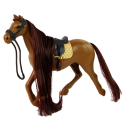 Lean Toys Horse with Long Mane Saddle Cup Brush Accessories Brown Lean Toys Horse with Long Mane Saddle Cup Brush Accessories Brown