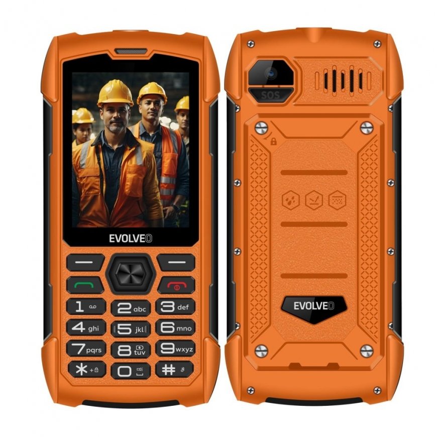 EVOLVEO StrongPhone H1, waterproof Dual SIM phone, orange