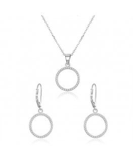 Beneto Sidabrinis jewelry set circle AGSET66RL (pakabukas, earrings)