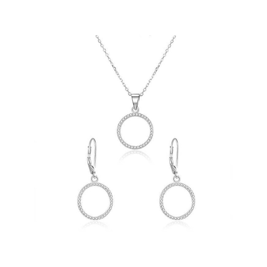 Beneto Silver jewelry set circle AGSET66RL (pendant, earrings)