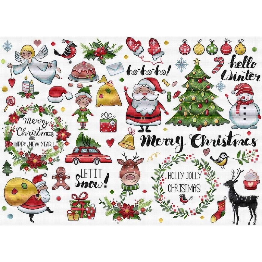Letistitch Cross Stitch Kit "Christmas Set" 38x27 cm SLETIL9928 – 2