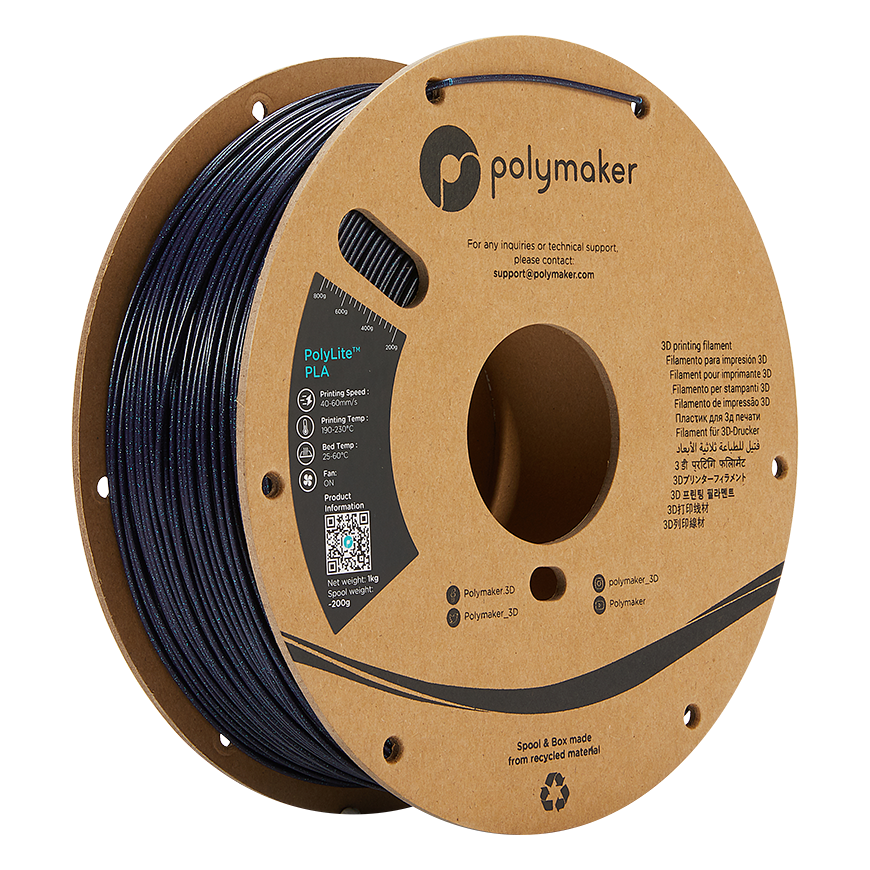 Polymaker PolyLite PLA - 1kg - 1,75mm - Galaxy Tummansininen