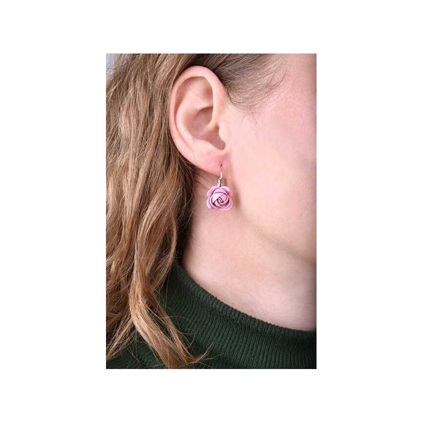 Troli Black dangle earrings flowers – 3
