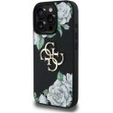 Dėklas Guess Grained Roses Big 4G logo do iPhone 16 Pro Max juoda Dėklas Guess Grained Roses Big 4G logo do iPhone 16 Pro Max juoda