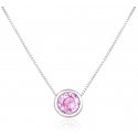 Agate Silver Necklace with Pink Zircon AGS1578/47-P Agate Silver Necklace with Pink Zircon AGS1578/47-P