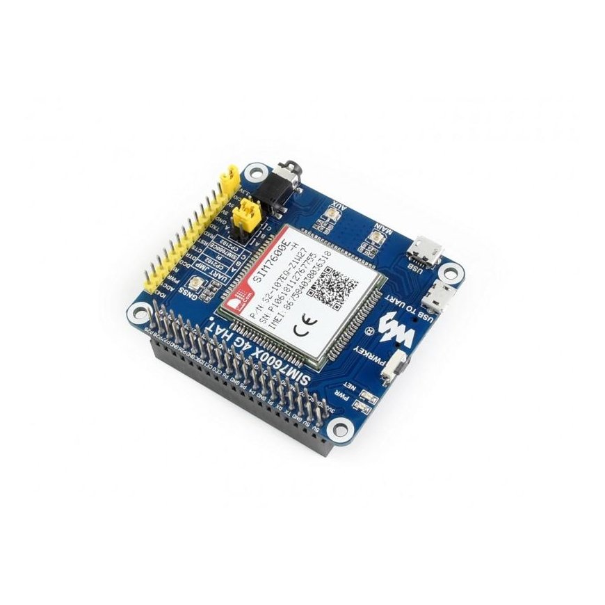 Waveshare LTE GPS HAT - LTE/GPRS/GPS SIM7600E-H - Malli Raspberry Pi:lle