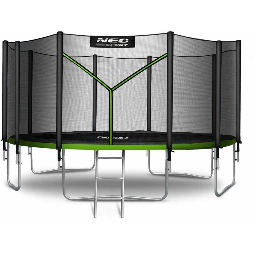 15 ft / 465 cm garden trampoline with external net and Neo-Sport ladder – 2
