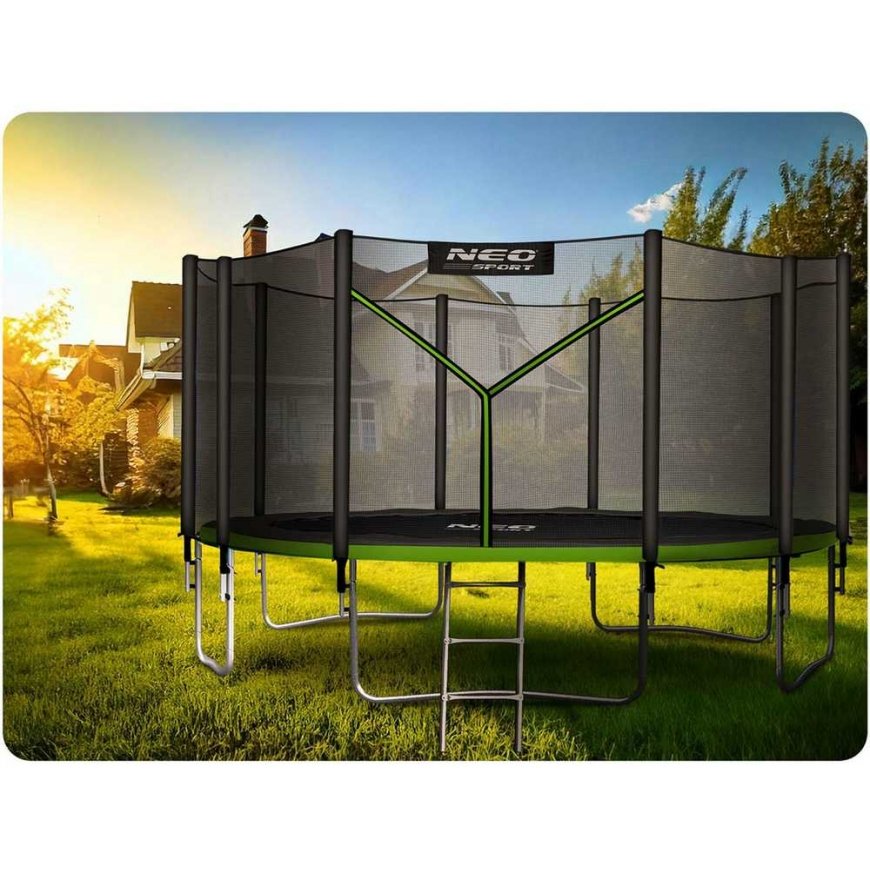 15 ft / 465 cm garden trampoline with external net and Neo-Sport ladder – 4