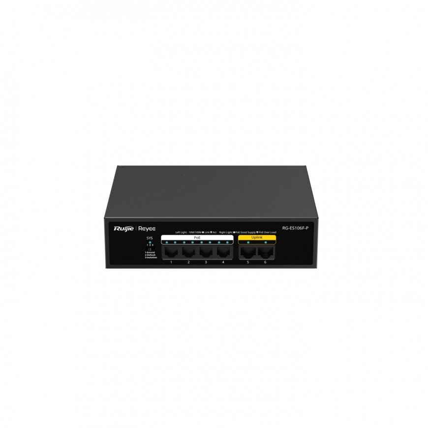 Ruijie Networks RG-ES106F-P сетевой коммутатор Неуправляемый L2 Fast Ethernet (10/100) Питание по Et