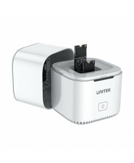 UNITEK SyncStation Marshmallow M.2 USB 3.2 Gen 2 (3.1 Gen 2) Type-C Valkoinen