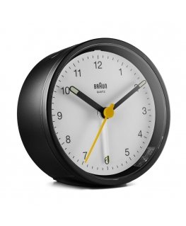 Braun BC12BW Kvarca modinātājpulkstenis Melns, Balts