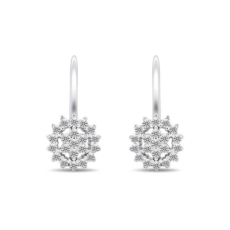 Brilio Silver Timeless silver earrings with clear zircons EA417W – 2