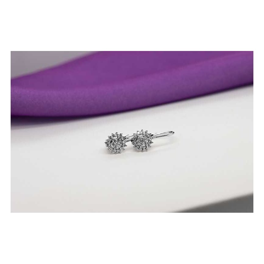 Brilio Silver Timeless silver earrings with clear zircons EA417W – 3