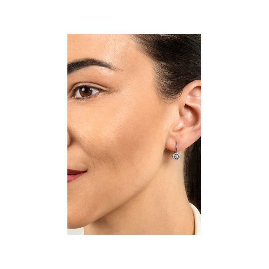 Brilio Silver Timeless silver earrings with clear zircons EA417W – 4