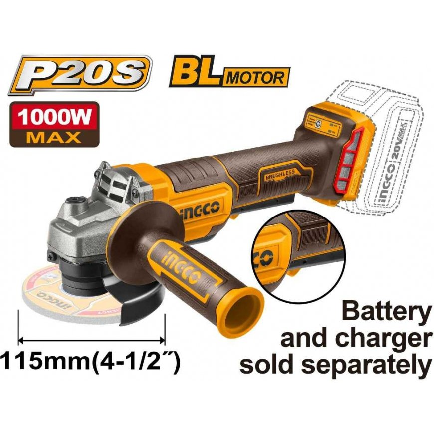 Ingco CAGLI211156 cordless angle grinder without battery and charger – 2