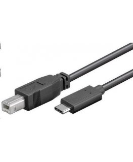 Cable USB PremiumCord USB-C - USB-B 1 m Black (ku31cd1bk)
