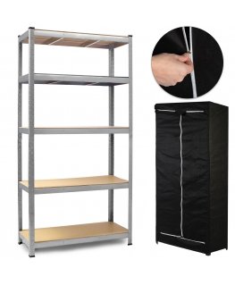 Metal storage shelf 180 x 90 x 40 cm Humberg HR-812 + FREE lid