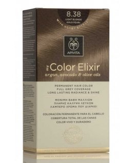 Permanent hair dye Apivita MY COLOR ELIXIR, 8.38 Light Blonde Gold Pearl