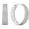 Brilio Silver Shiny silver hoop earrings with zircons EA459W