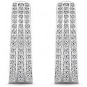 Brilio Silver Shiny silver hoop earrings with zircons EA459W
