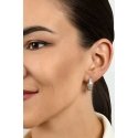 Brilio Silver Shiny silver hoop earrings with zircons EA459W