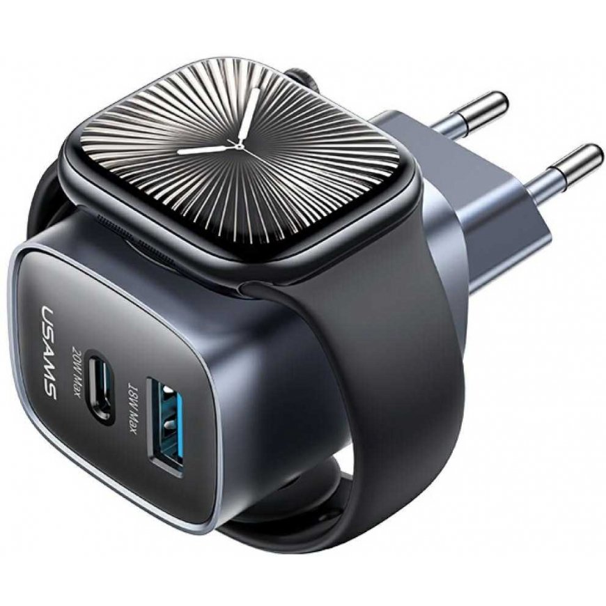 Laidinis įkroviklis USAMS CC293 T67 20W iWatch 1xUSB-C 1xUSB-A tarnish