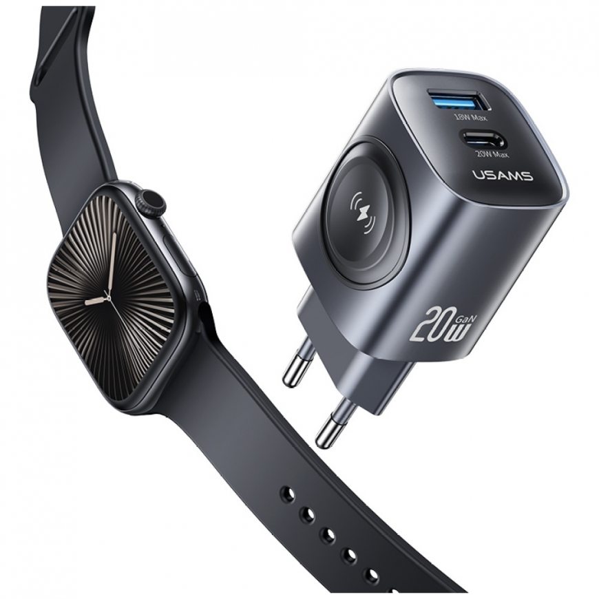 Wired charger USAMS CC293 T67 20W iWatch 1xUSB-C 1xUSB-A tarnish – 3