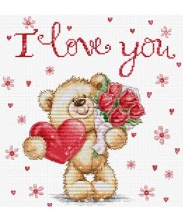 luca S Cross stitch kit "I love you" 20x22cm SB1421