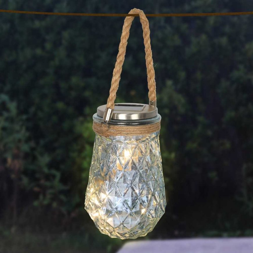 Solar lamp 11.5 x 17.8 cm hanging jar PATIO
