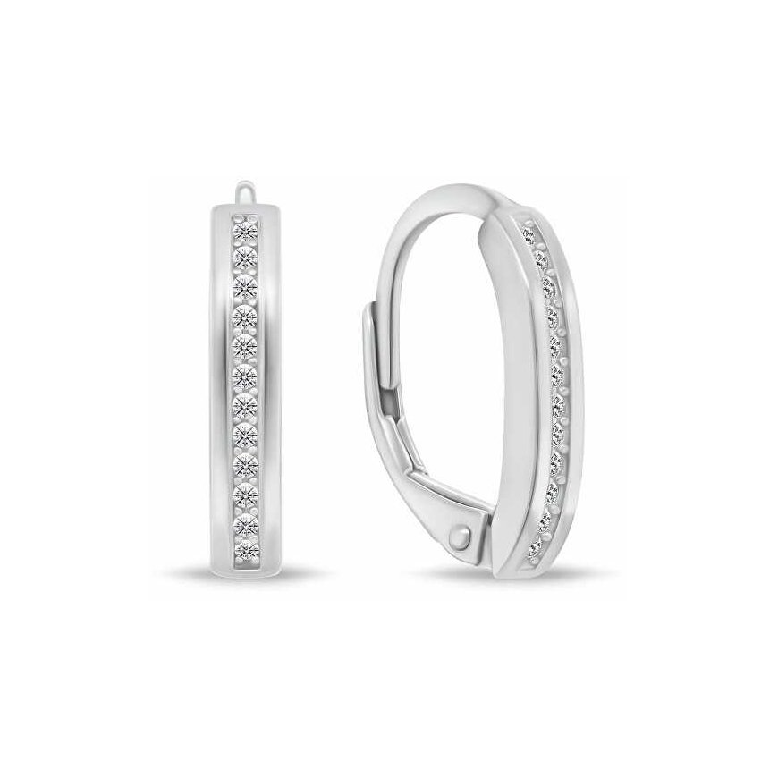 Brilio Silver Timeless silver earrings with zircons LME264