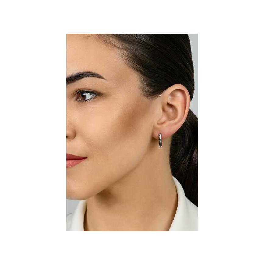Brilio Silver Timeless silver earrings with zircons LME264 – 3