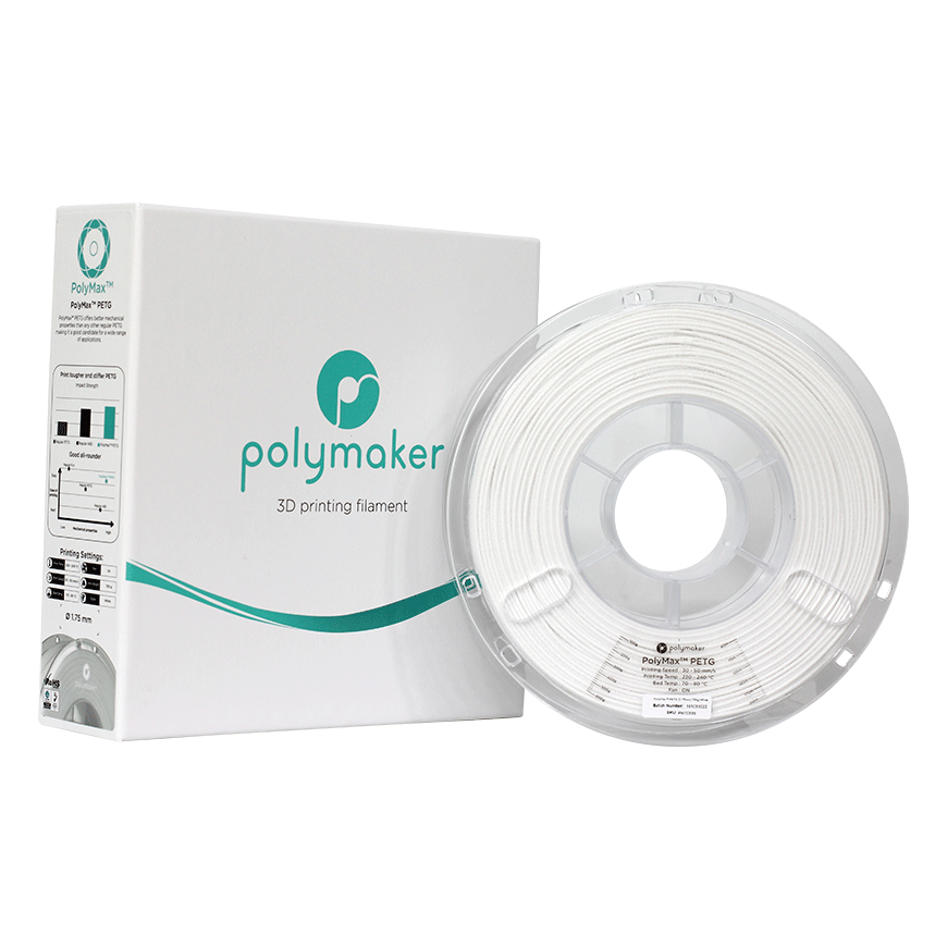 Polimaker PolyMax Tough PETG - 0.75kg - 1.75mm - White – 3