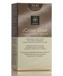 Ilgalaikiai plaukų dažai Apivita MY COLOR ELIXIR, 10.81 Platinum Blonde Pearl Ash
