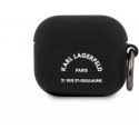 Karl Lagerfeld Rue St Guillaume silikoninis dėklas ausinėms AirPods 3 juodos spalvos
