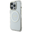 Case Guess IML Metallivärinen Circle Classic Logo MagSafe iPhone 16 Pro Max:lle valkoinen Case Guess IML Metallivärinen Circle Classic Logo MagSafe iPhone 16 Pro Max:lle valkoinen