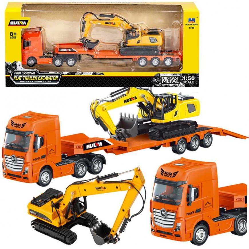Truck with Semi-trailer and Excavator, Huina 1:50 – 5
