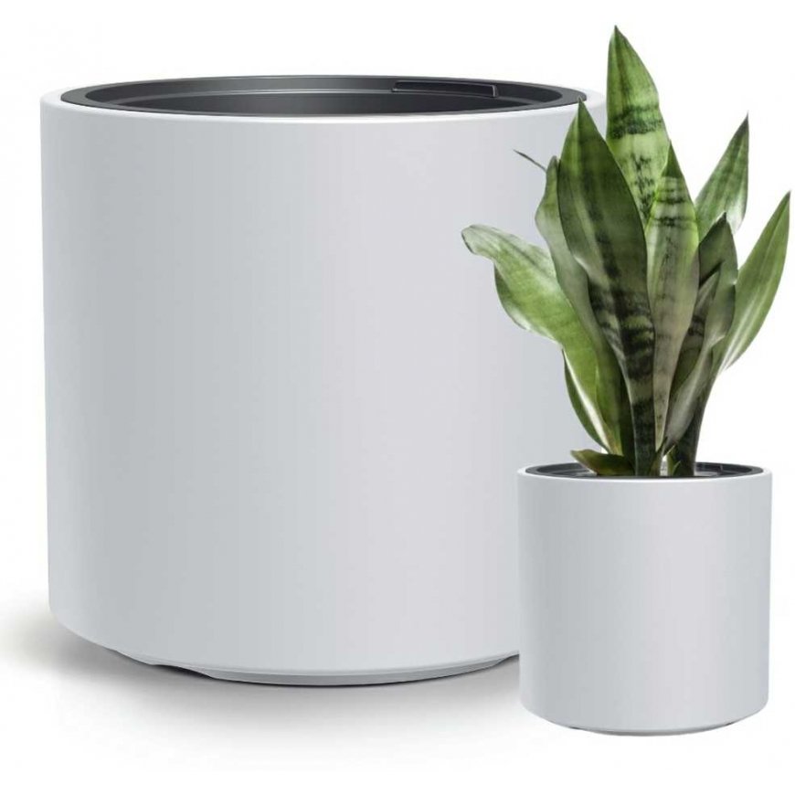 Round pot Prosperplast Heos R Slim DBHER400-S449, white – 4
