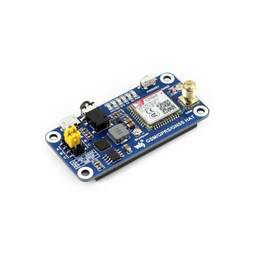 Waveshare HAT GSM/GPRS/GNSS/Bluetooth - Raspberry Pi Priedėlis