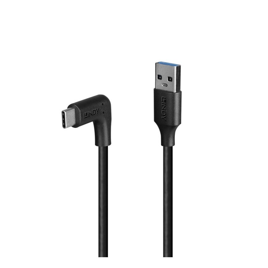 Lindy 1.5m USB 3.2 Type A to C Cable, 90° Right Angle, 10Gbps