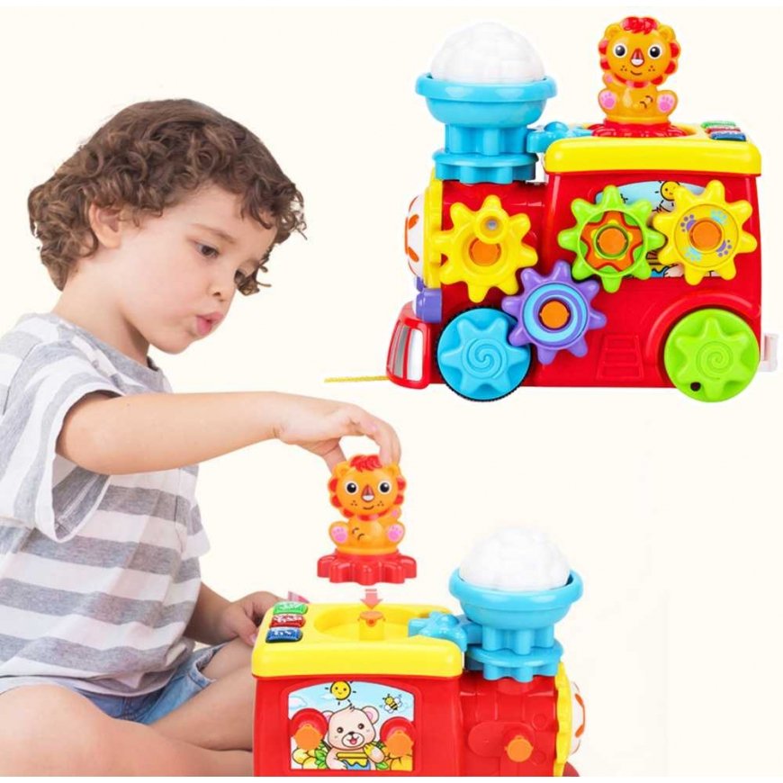 Lean Toys musical interactive locomotive for toddlers Gears Colorful – 4