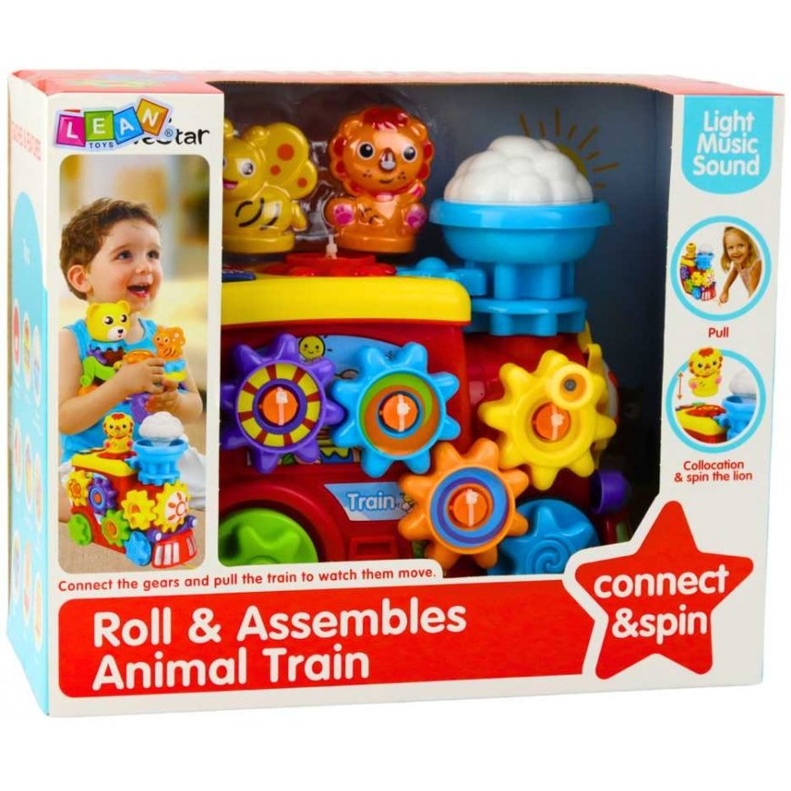 Lean Toys musiikillinen interaktiivinen veturi taaperoille Gears Colorful – 5