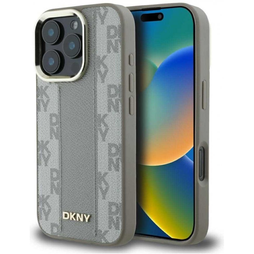 DKNY Checkered Pattern Magsafe iPhone 16 Pro Case - beige