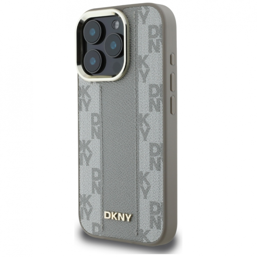DKNY Checkered Pattern Magsafe iPhone 16 Pro Case - beige – 3