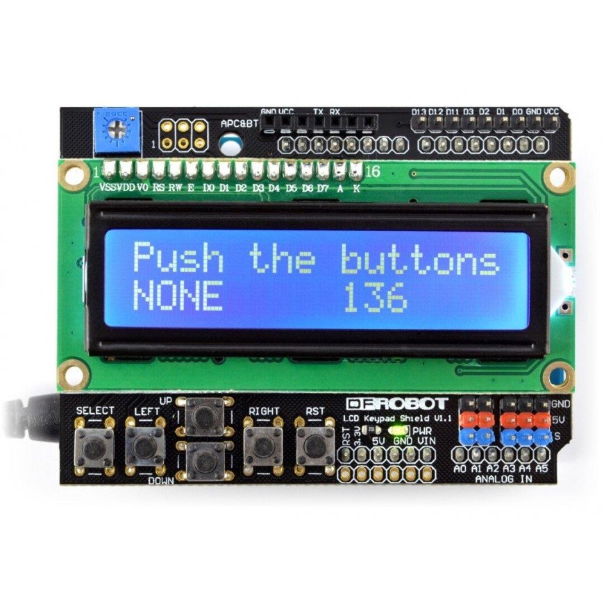 DFRobot Arduino -levy näppäimistöllä ja LCD-näytöllä v1.1 – 3