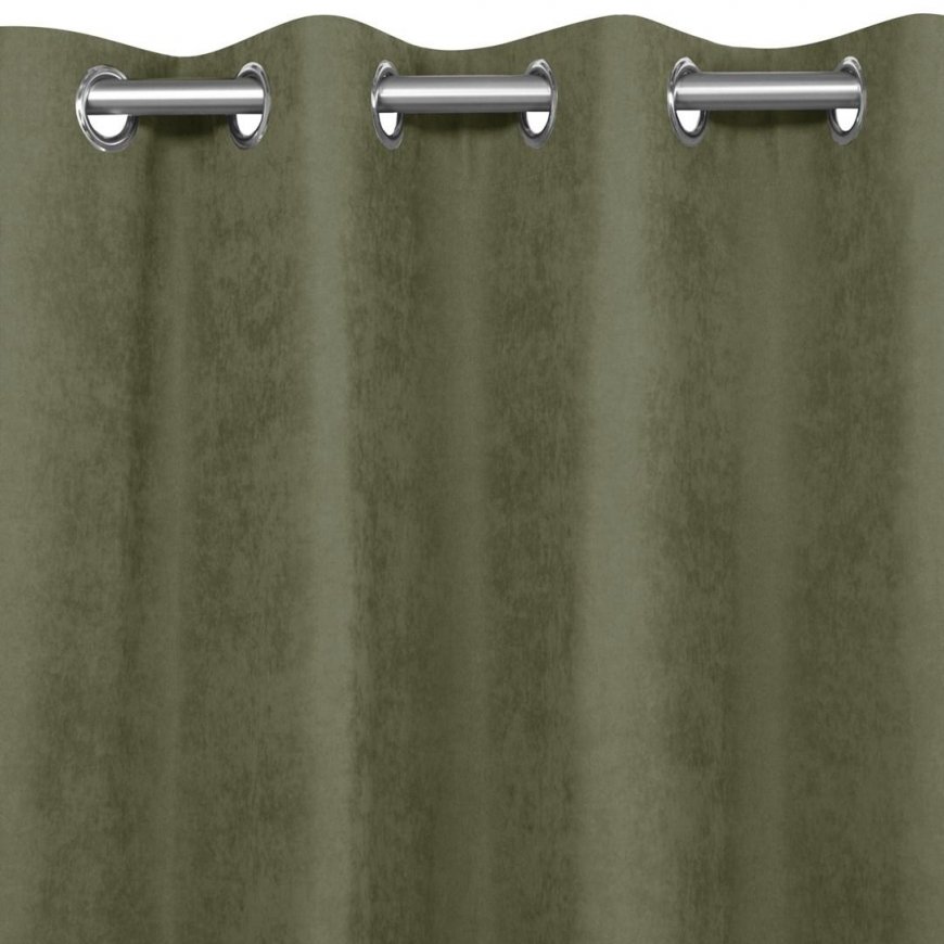 Homede Aksominės užuolaidos CHENILLE EYELETS S OLIVE 140x245