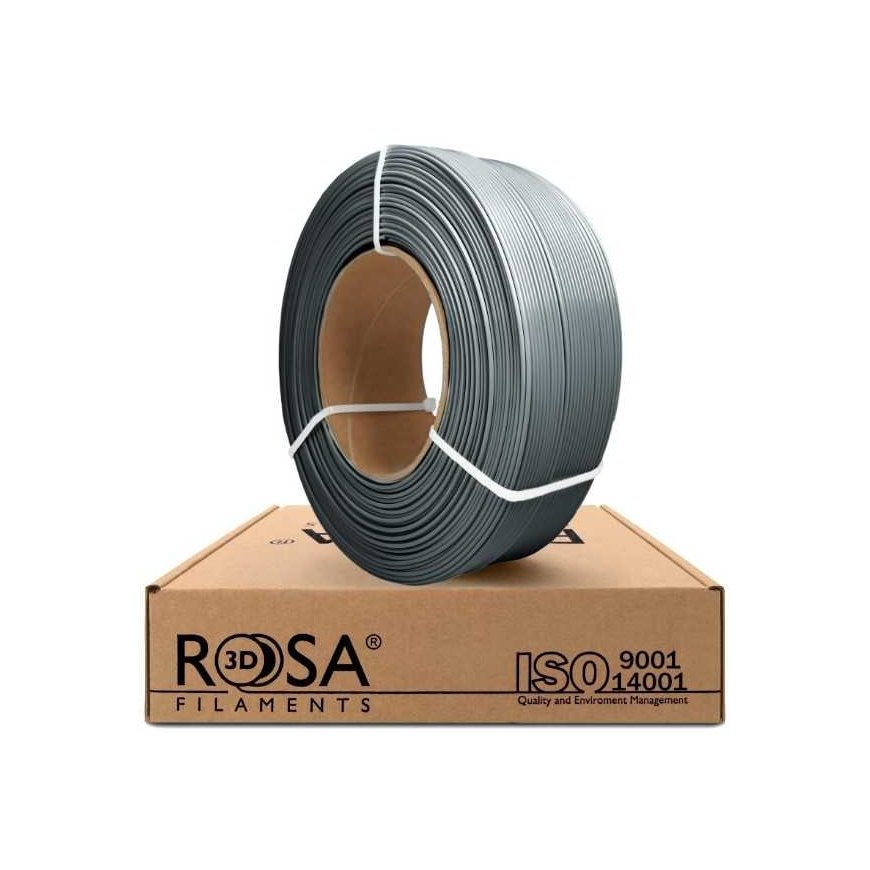 3D plastic PLA gray 1.75mm 1kg refill pack Rosa3D